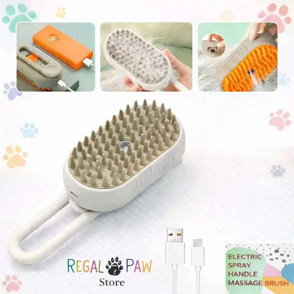 Pet Grooming Brush | Soft Silicone Massage Brush for Dogs & Cats | Deshedding